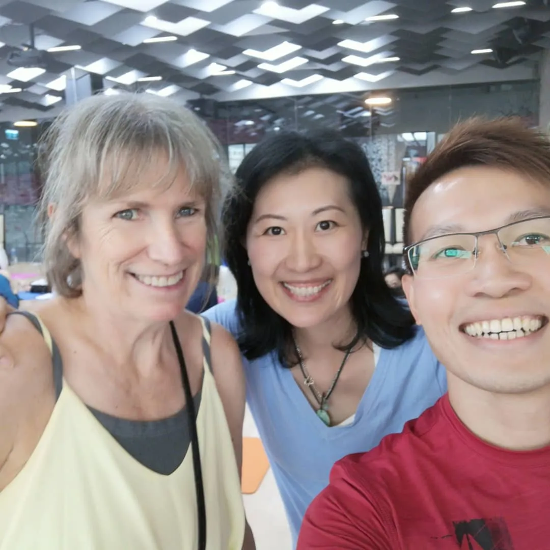 Gary Fok with Lisa Stolze, advanced scoliosis physical therapist and educator for SSQL-Schroth, founder of Stolze Therapies.