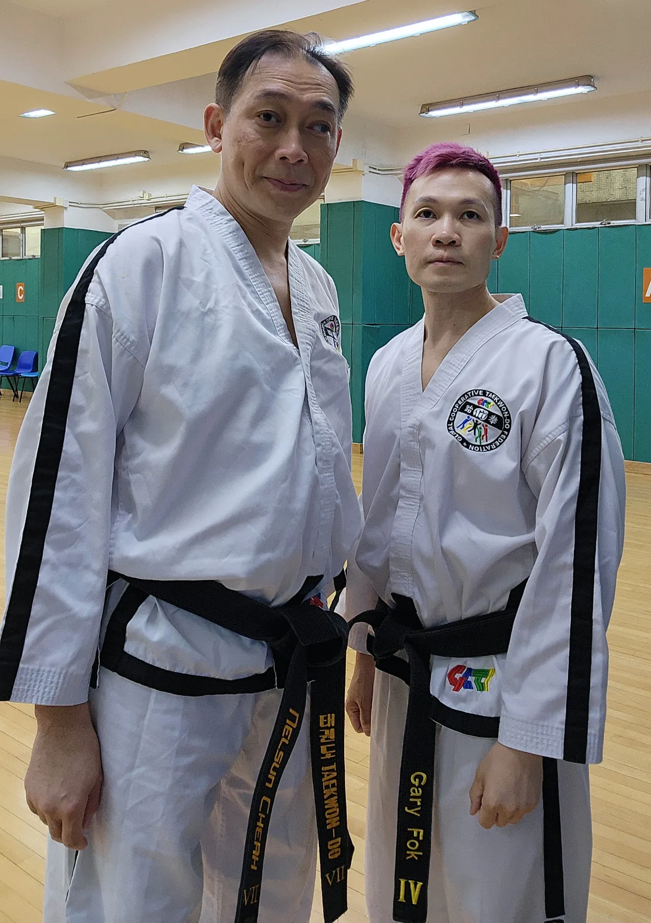 Gary Fok with Master Nelson Cheak, founder of the GCTF Taekwondo Federation.